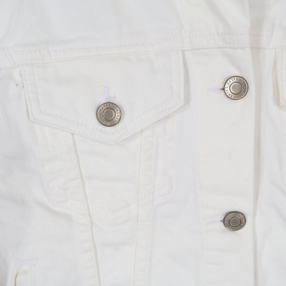 Ralph Lauren Denim Trucker Jacket Womens M White Classic Cotton $165 NWT - Picture 6 of 16